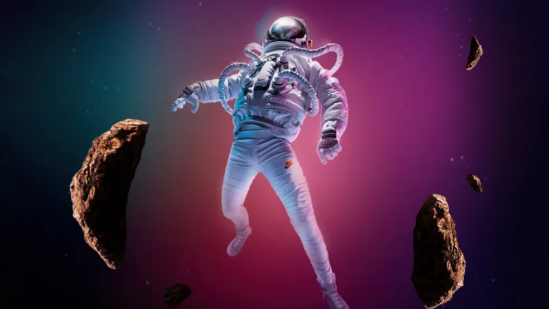 Astronaut Falling Sky 8k Wallpaper