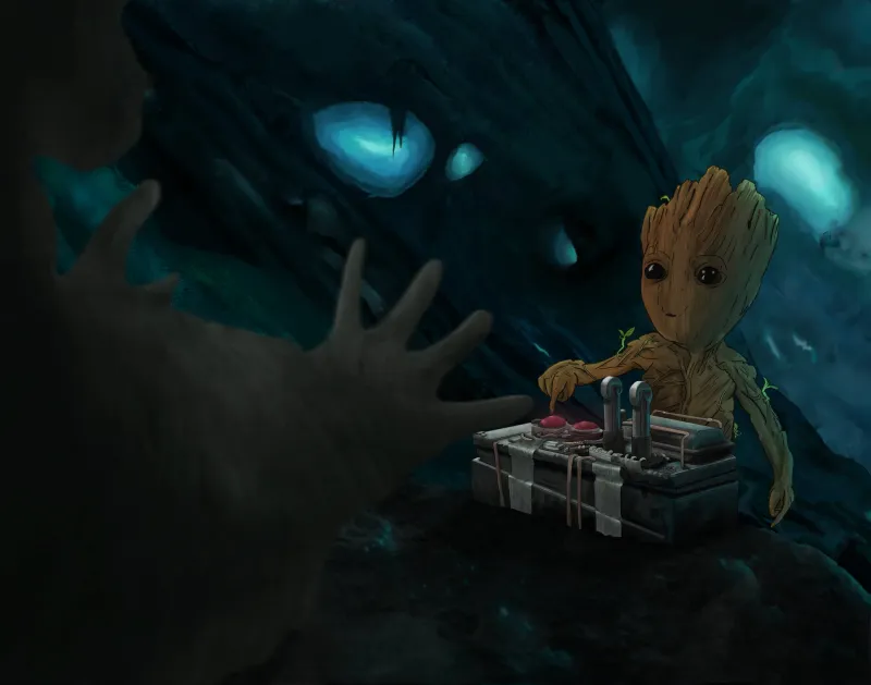 Baby Groot 10k Artwork Wallpaper