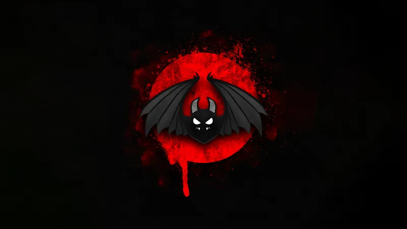 Bat Bird Minimal Red Black 4k Wallpaper