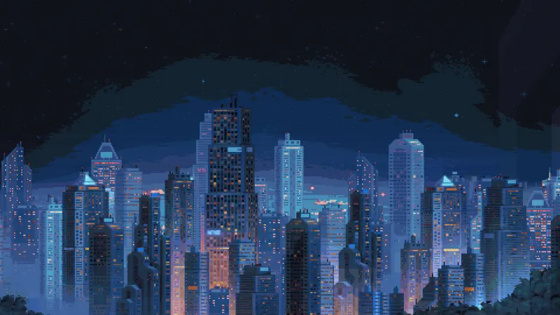 Buildings Retro Artwork 4k Wallpaper