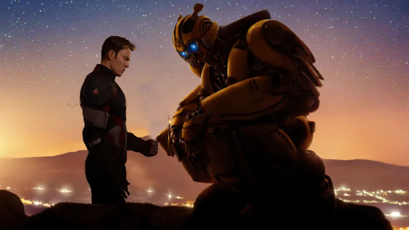 Bumblebee X Captain America 4k Wallpaper