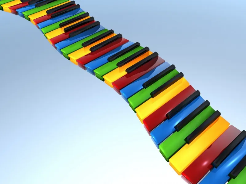 Colorful Piano Wallpaper