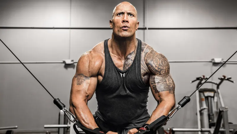 Dwayne Johnson Doing Exercise Wallpaper