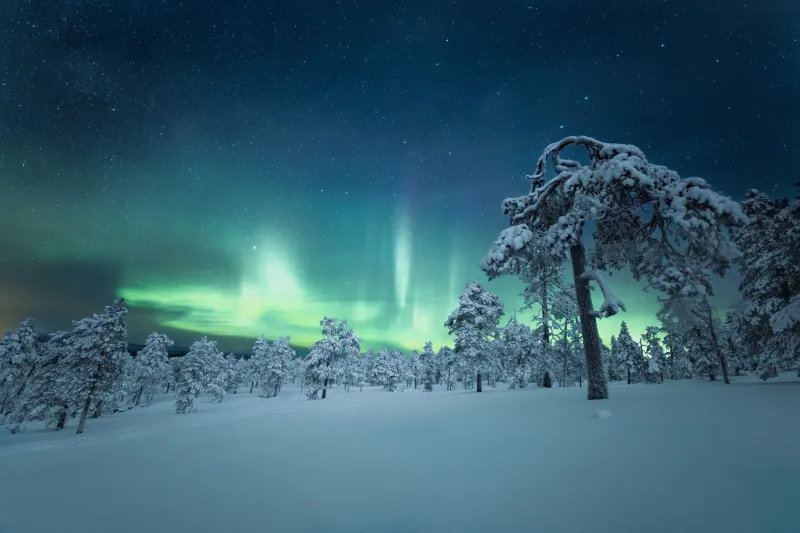 Finland Night Aurora Outdoor Nature 5k Wallpaper