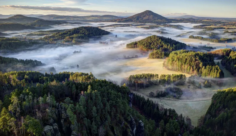 Forests Czech Republic Parks Bohemian Switzerland Wallpaper