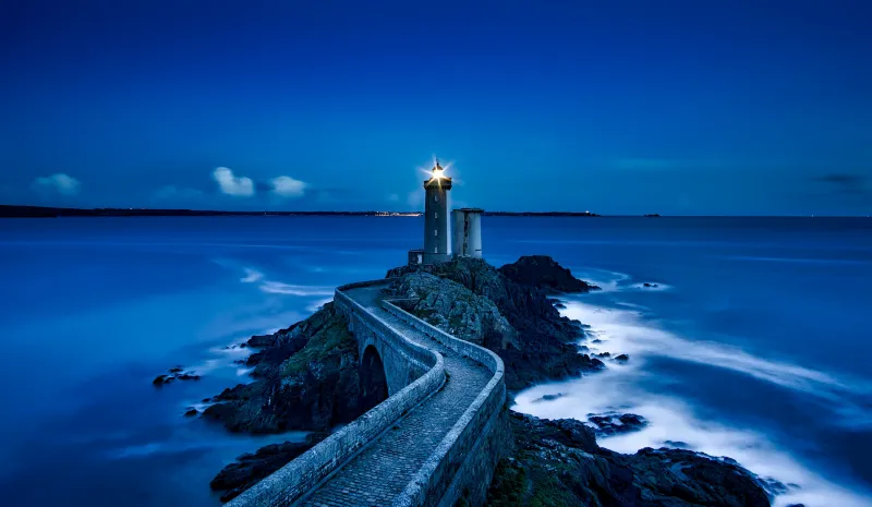 France Lighthouse Landmark Ocean Wallpaper