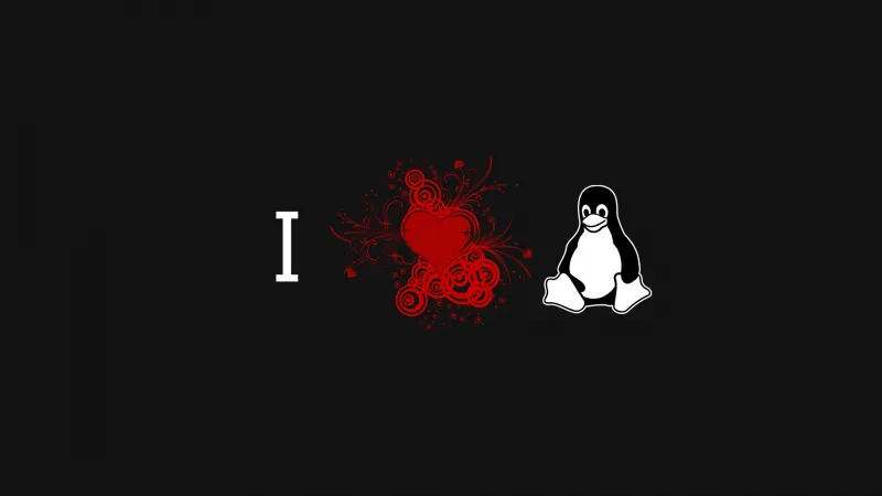 I Love Tux Wallpaper