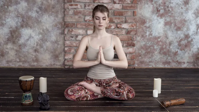 Irina Popova Doing Yoga Wallpaper