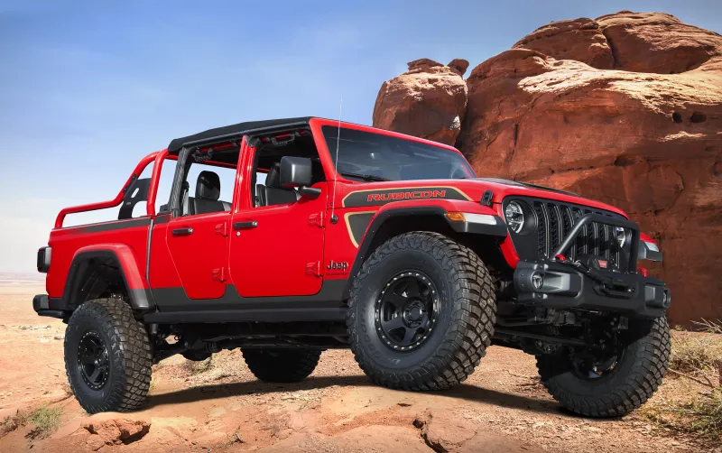 Jeep Red Bare Gladiator Rubicon 2021 Wallpaper