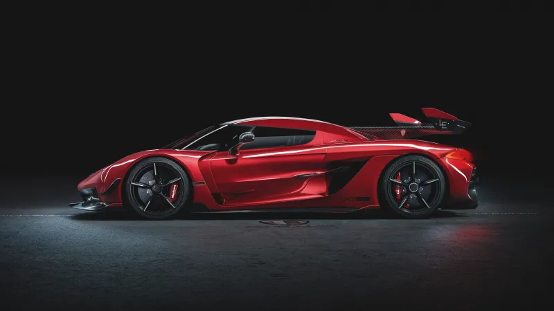 Koenigsegg Jesko Cherry Red Edition 10 Side View 8k Wallpaper