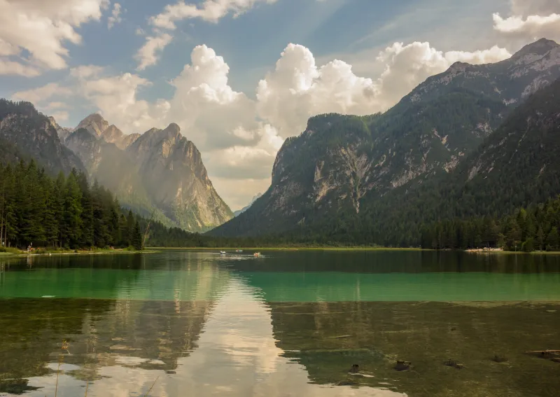 Lake Mountains Water Reflection Landscape Wallpaper