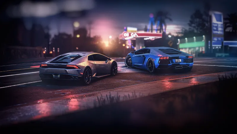 Lamborghini Aventador And Huracan GTA Online The Outrun Overdrive DLC Wallpaper