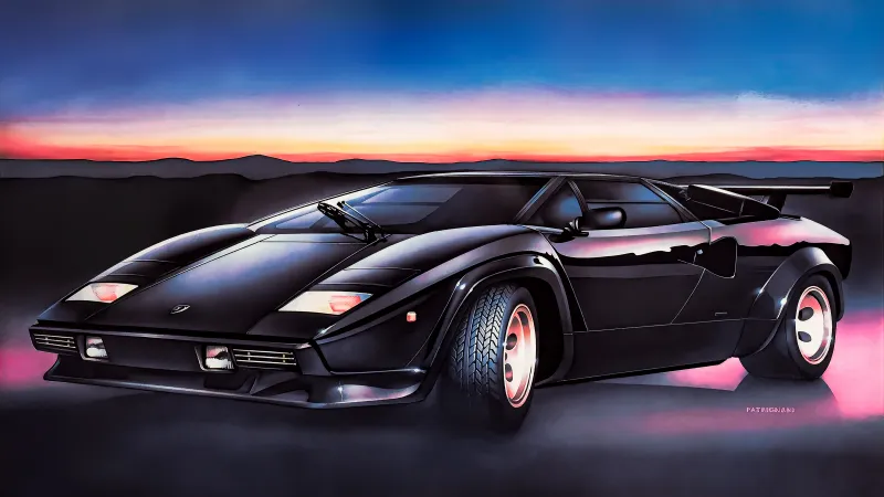 Lamborghini Countach 5000 Painting Art 4k Wallpaper