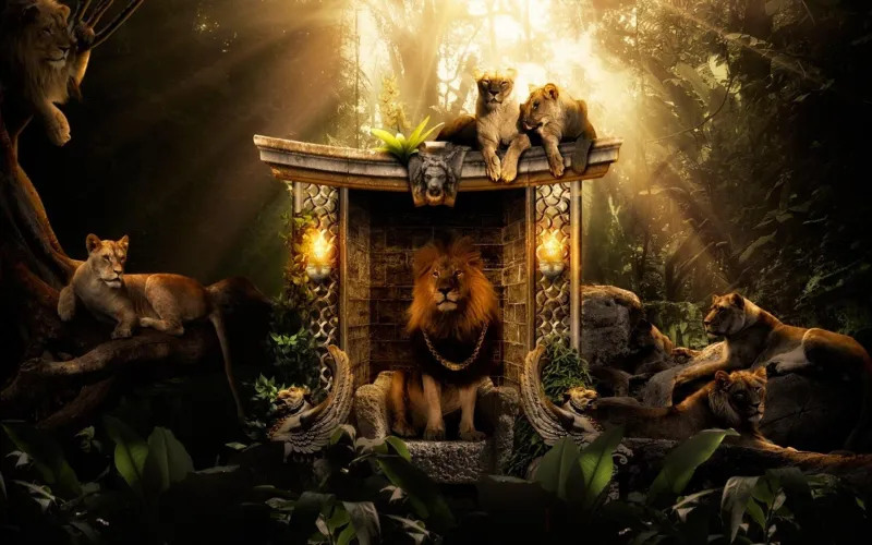 Lions Jungle Wallpaper