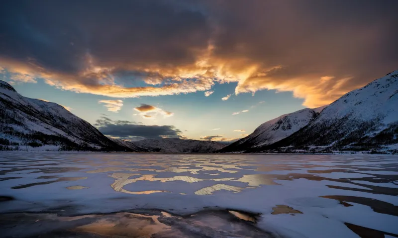 Norway Mountains Finnmark Clouds 5k Wallpaper