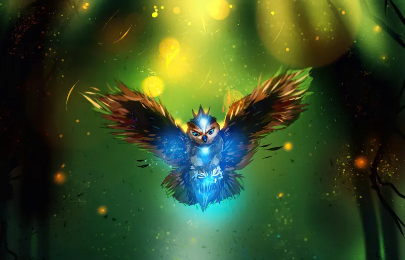 Owl Art 4k Wallpaper