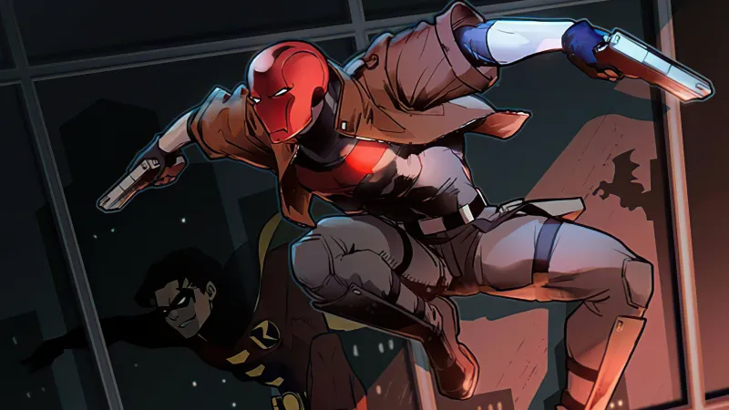 Red Hood And Robin Cleaning The Crime In City Wallpaper