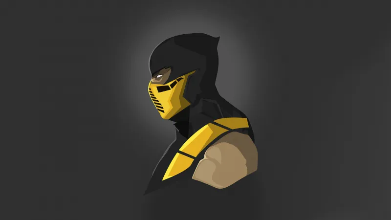 Scorpion Mortal Kombat Minimal 5k Wallpaper