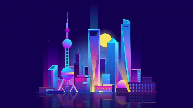 Shanghai City Hd Illustration Wallpaper