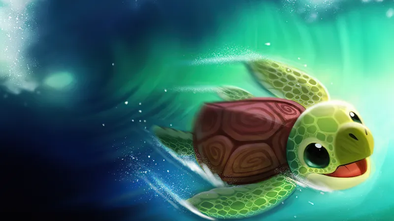 Turtle Surfer 4k Wallpaper