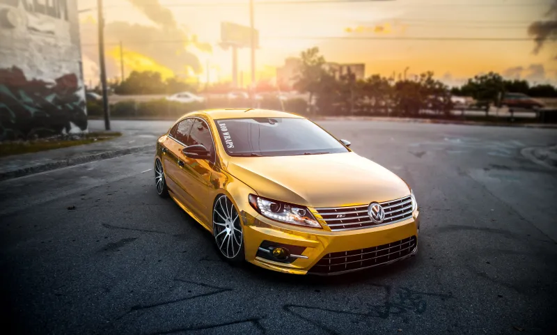 Volkswagen Passat Gold Wrap Wallpaper