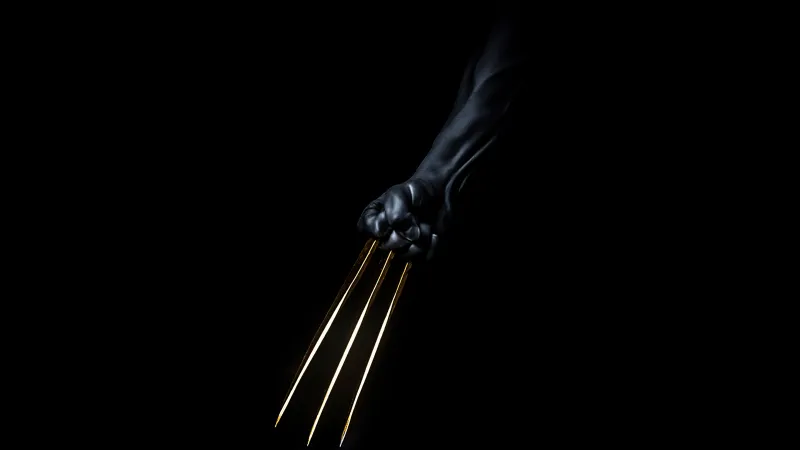 Wolverine Gold Claws Dark Minimal 5k Wallpaper