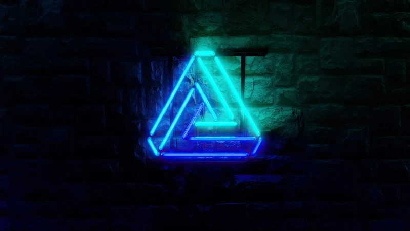 Triangle Neon Glowing 4K HD Wallpaper