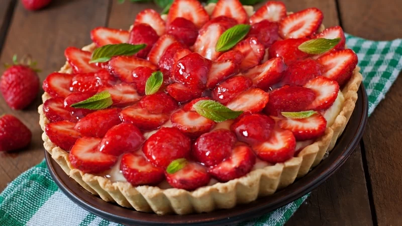 Food Strawberry Pie 4K HD Wallpaper