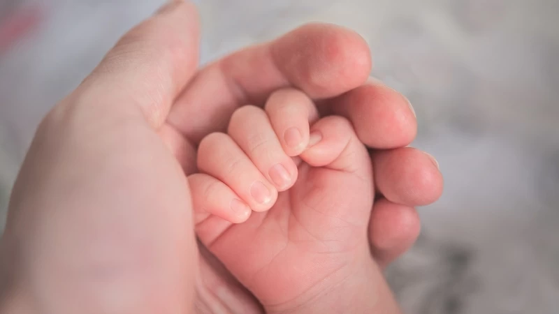 Mother Holds Infant Hand 4K 5K HD Wallpaper