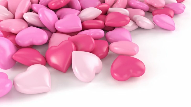 Heart Shape Pink 4K HD Wallpaper