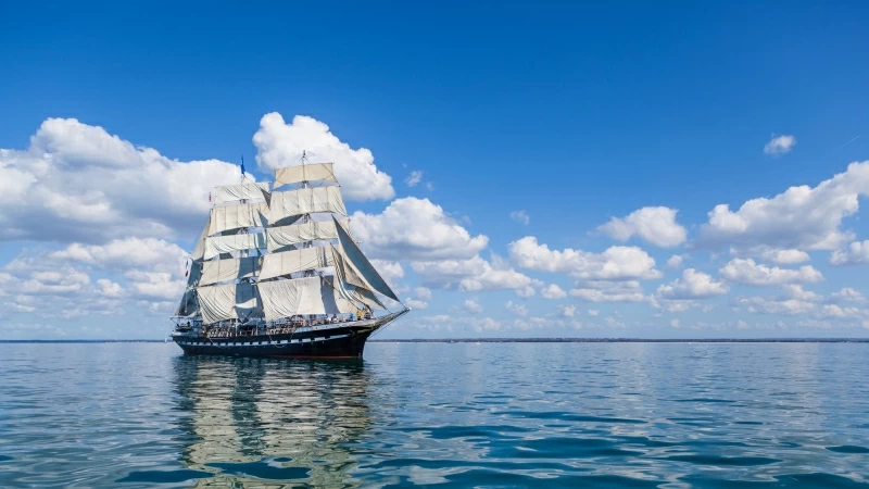 Ship Sea Sky Sail Wave 4K HD Wallpaper