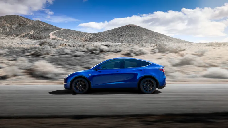 2019 Tesla Model Y Side View Wallpaper