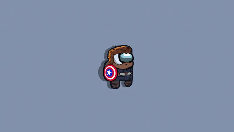 Among Us Captain America Minimal 5k Wallpaper