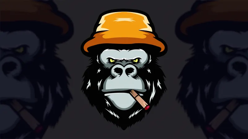 Angry Gorilla Minimal 4k Wallpaper