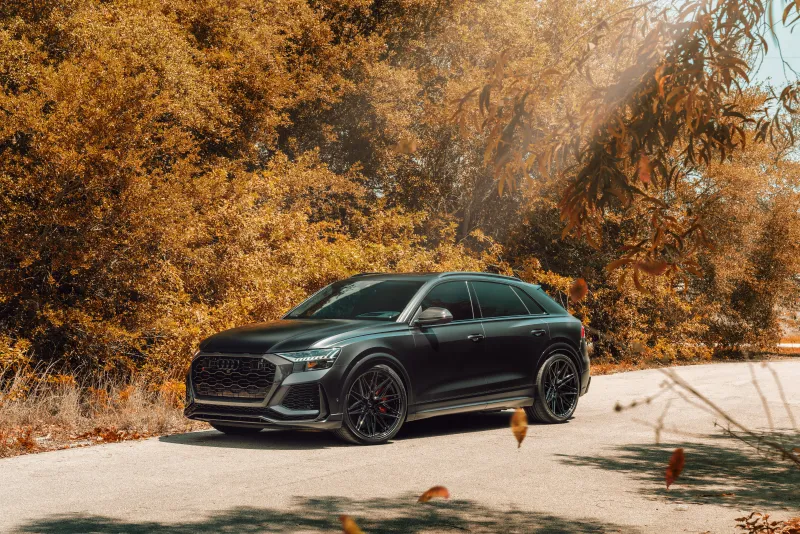 Audi RSQ8 Vossen Satin Black 8k Wallpaper