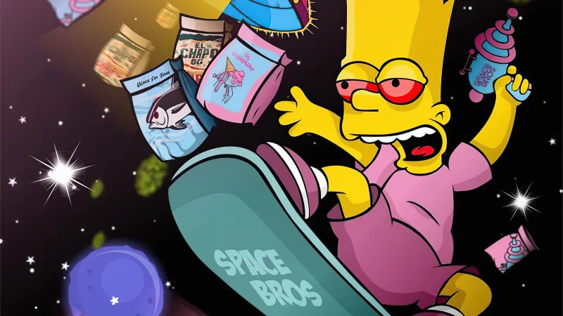 Bart Simpson Got High 5k Wallpaper