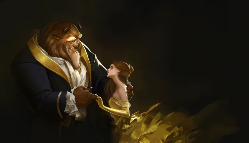 Beauty And The Beast Artwork Wallpaper