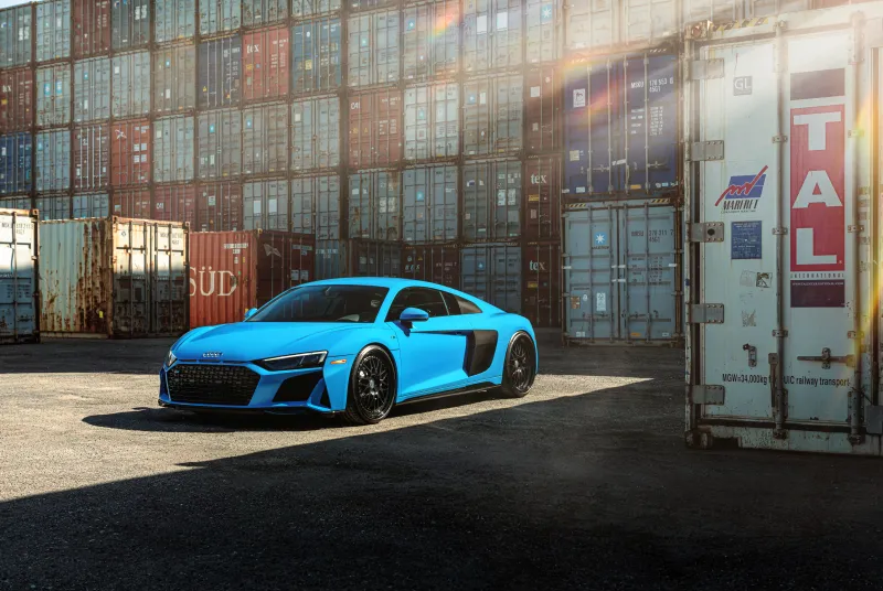 Blue Audi R8 Jenn 8k Wallpaper