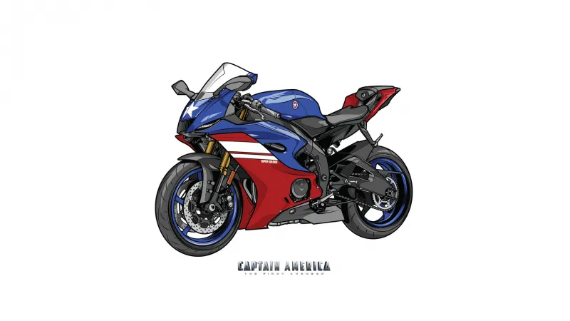 Captain America Marvel Yamaha R6 Crossover Wallpaper