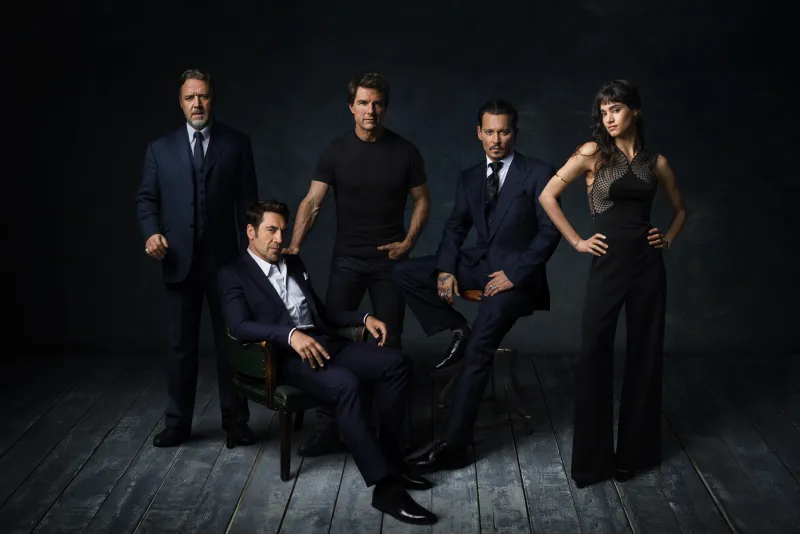 Dark Universe Russell Crowe Javier Bardem Tom Cruise Johnny Depp And Sofia Boutella Wallpaper