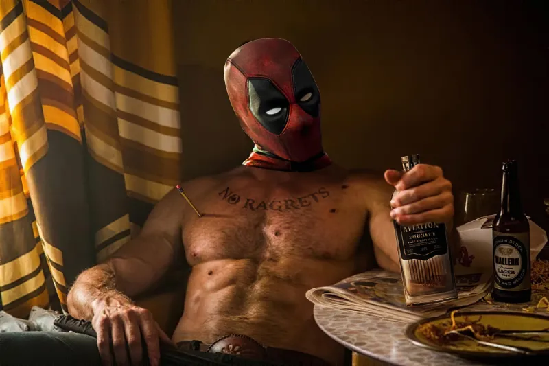 Deadpool Drinking Vodka Wallpaper