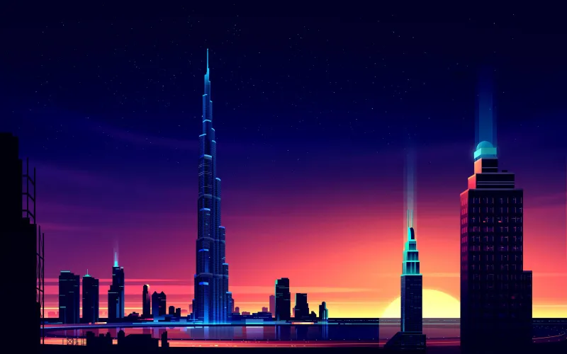 Dubai Burj Khalifa Minimalist Wallpaper