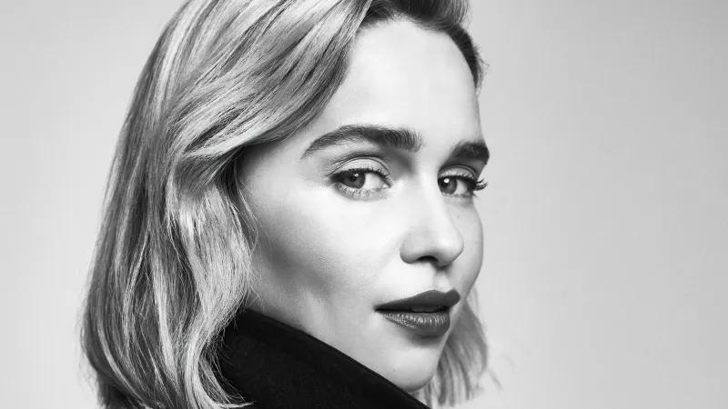 Emilia Clarke Dolce And Gabbana Photoshoot Monochrome 4k Wallpaper