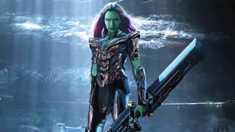 Gamora Wearing Thanos Armor 4k Wallpaper