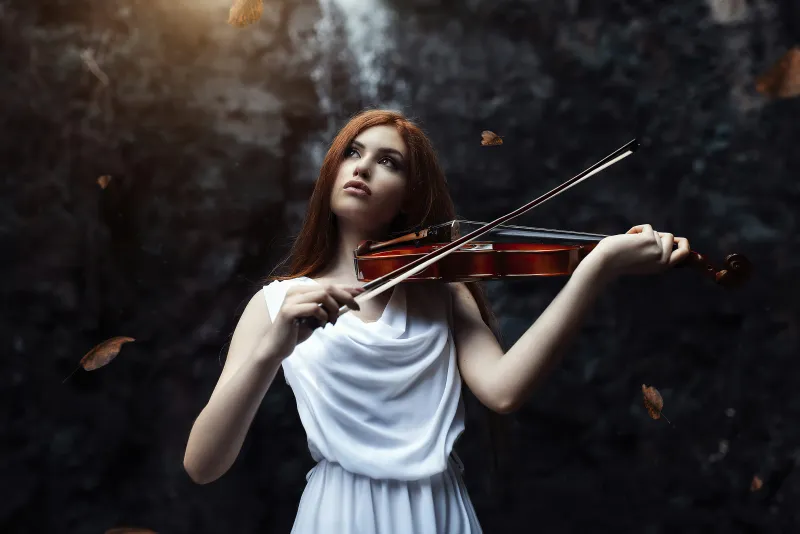 Girl Playing Violin 4k Wallpaper