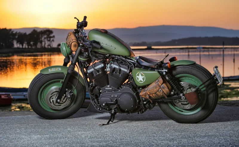 Green Harley Davidson 4k Wallpaper