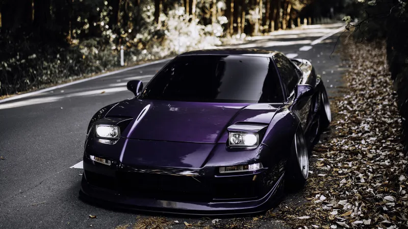 Honda Acura Nsx Purple Colour Modified 4k Wallpaper