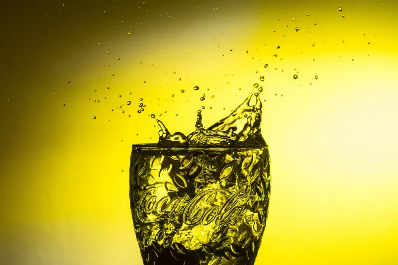 Ice Dropping Coke Coca Cola Glass Wallpaper