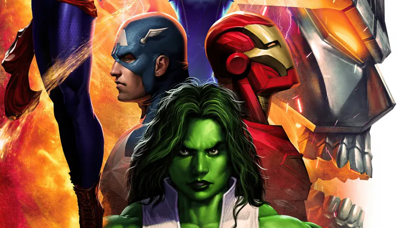 Iron Man Captain America She Hulk 4k Wallpaper