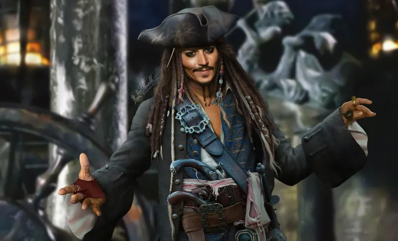 Jack Sparrow Fanart 4k Wallpaper